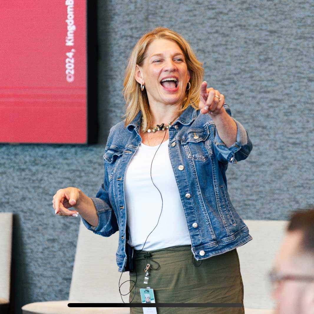 Pauline Lipkewich speaking at railway industry conference