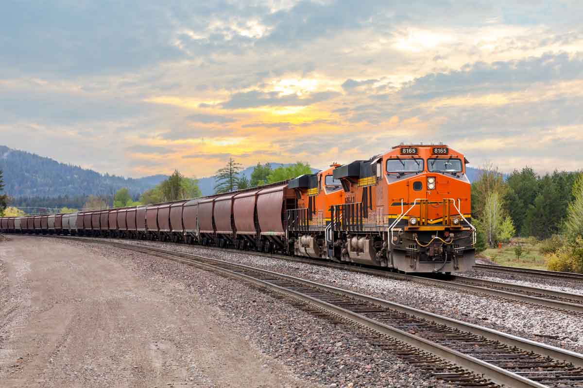 Railroad tracks leading into the distance